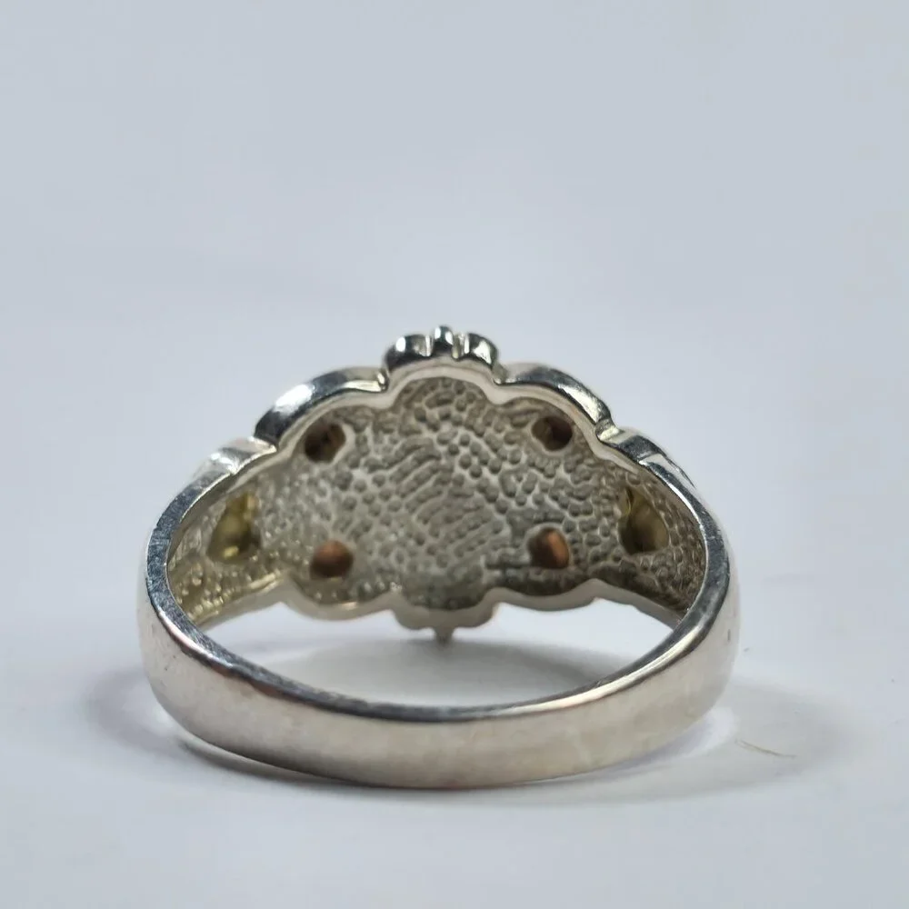 Black hills Ring 925 Sterling Silver 12k Rose Green Gold Leaf Design USA 10 - Picture 7 of 8